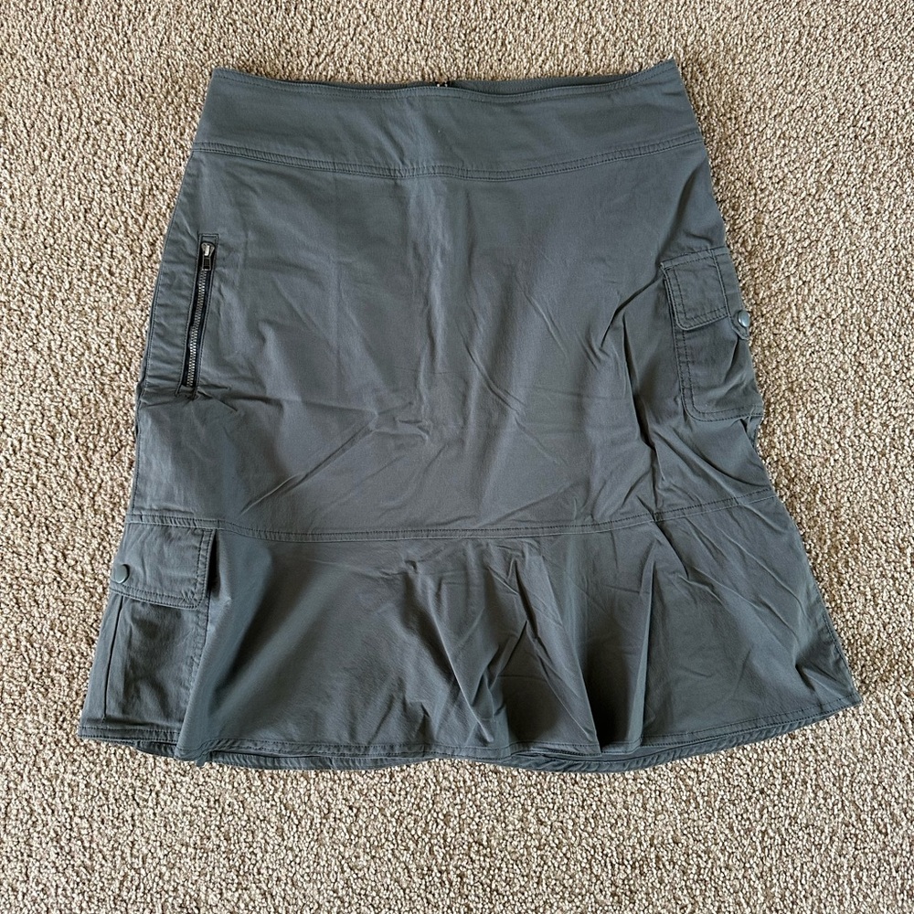 Gray Cargo Skirt with Pockets